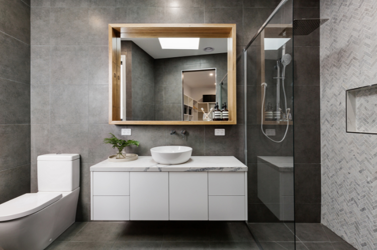 Custom bathroom vanities with unique design and tailored storage solutions