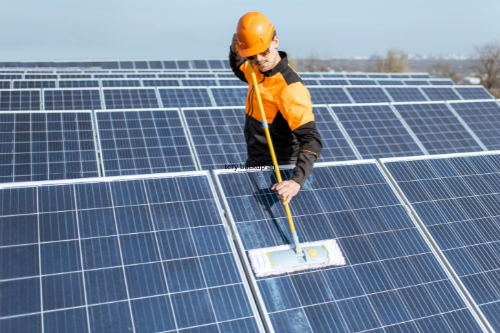 Performance checks being conducted on solar panels to ensure optimal efficiency