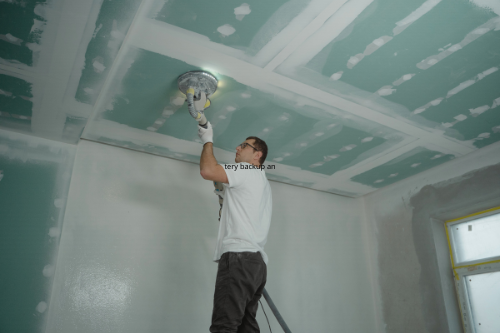 Waterproofing applied to drywall ceiling for moisture protection