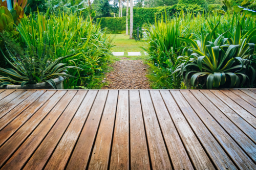 Wooden decking and pergola installation creating a stylish outdoor living space